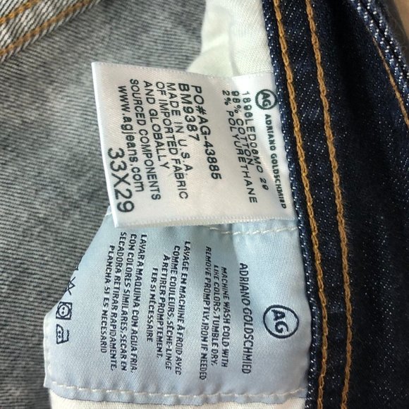 AG Jeans Adriano Goldschmied Mens 33 x 29 Dark B-Type 1 Slim Fit Stretch - Picture 15 of 16